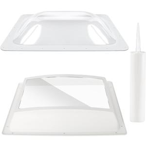 RV Skylight Replacement Bundle,18" x 26" Outer Dome Skylight Fits 14" x 22" Openings,RV Shower Skylight for Camper Trailer Fifth Wheel Truck,Inner Dome with Window 14" x 22" + Lap Sealant+Screws,Clear