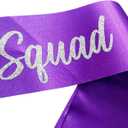Birthday Squad Sash Purple for Women Men 16th 18th 21st 30th 40th 50th or Any Other Bday Party Supplies Decorations