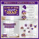 Graduation Decorations 2026 Purple and Gold Graduation Party Decor Set include Congrats Grad Banner Backdrop Class of 2026 Balloons Party Supplies