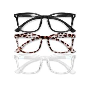 Gaoye Stylish Blue Light Glasses for Woman - Computer Glasses 99% Blue Light Blocking - Lightweight TR90 Frames - 3 pack