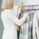 Lifemaster Plastic Clothes Hangers Heavy Duty Hanger Set, for Organizing Clothes, Dresses, and Coat, Holds Up to 5 lbs, Space-Saving Hangers with Non-Slip Shoulder Grooves, Pack of 20, Purple