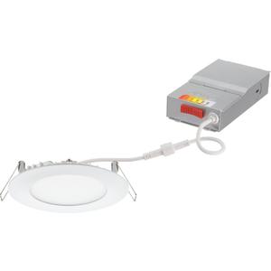 Juno LED Recessed Lights 4 Inch Round Wafer Downlight, 5-in-1 Switchable White Color Temperature, 120 Volts, 4-Inch Ultra-Thin Flat Trim, Matte White (WF4 SWW5 90CRI MW M6)