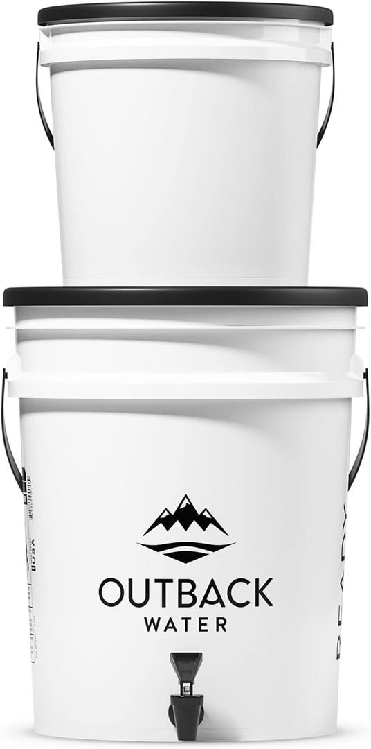 Outback Emergency Water Filter System for Survival Kit, Camping Gear, & Bug Out Bag - 4-Stage Water Filtration System, Purifies 24 GPD, Made in USA Gravity Water Filter, ield Tested for 20+ Years