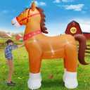 Giant 9FT Tall Clydesdale Horse Inflatables Christmas Farm Spring Blow up Animals Outdoor Decoration Built-in 5 LED Lights for Large Party Lawn Holiday Outdoor Decor