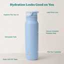 REDUCE Hydrate Pro Stainless Steel Insulated Water Bottle - Flip Top Leak-Proof Lid, Dishwasher Safe, BPA-Free, Dual Wall Vacuum, Keeps Drinks Cold