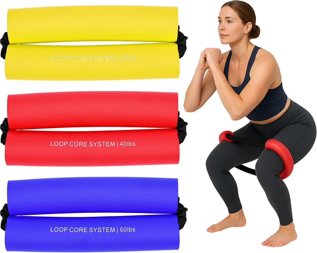 Soulchen 3 Pcs Hip Core System Resistance Bands 20/40/60 Lbs Loop Booty Glute Bands for Working Out to Stretch Strengthen Legs Hips Exercise Equipment for Women Men Adults