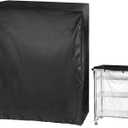 QWORK Wire Rack Cover - 60"x24"x72", Oxford Cloth, Keeps Rack Clean, For Home, Office, Storage & Garage, Black (1 Pack)