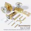 Antique Crystal Door Knobs Interior, Passage Hall and Closet Door Knobs, Satin Brass