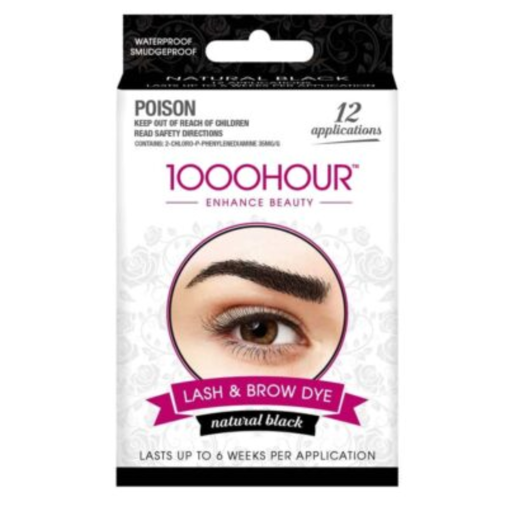 1000 Hour Professional Formula Lash and Brow Kit - Defined Brows with a Long-Lasting Formula with Eyebrow Mascara - Brow Gel for Stunning Brows that Last Up To 6 Weeks with 12 Applications - (Natural Black)