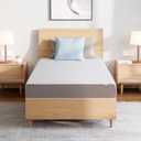 Amazon Basics Plush Memory Foam Mattress, Breathable, 8 Inch, Full, White/Grey, 75 x 54 x 8 inches