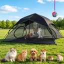 Tent Pop Up Cat Tent, Portable Lightweight Cat Playpen with 3 Holes, Indoor Outdoor Pet Enclosure w/Carry Bag, Foldable Interactive Cat Play House for Cats KittensPatented