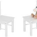 UTEX Child's Wooden Chair Pair for Play or Activity, Set of 2, White