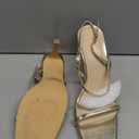 Women's Strappy High Heeled Sandals Open Toe Ankle Strap heels Comfy Weddings Shoes (8, Gold Pu)