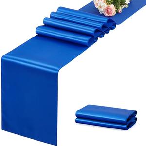 Royal Blue Satin Table Runner 12x108 Inches Long, Silk-Like Smooth Table Decor for Wedding Prom Event Party, 2 Pack