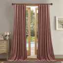StangH Extra Long Velvet Curtains 120 inches Long for Living Room, Wild Rose Pink Home Decoration Thermal Light Blocking Drapes for Bedroom/Nursery Kids/Room Dividers, W52 x L120, 2 Panels