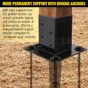 LADECH 16 No-Dig 44 Ground Spike Post Anchors Powder-Coated Steel, Includes 4 Corner Screws Heavy-Duty Ground Anchors for Fence, Mailbox & Deck Posts (1 PC)