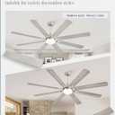 Fanbulous 72 Inch Ceiling Fans with Lights,Nickel Modern Ceiling Fan with Remote,Large Farmhouse Indoor & Outdoor Ceiling Fan with 8 Dual Finish Blades, Quiet DC Motor, Bright LED Light
