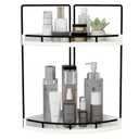 Dorhors 2Tier Rustic White Corner Bathroom Shelf
