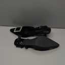 Coutgo Womens Slingback Low Kitten Heels Pumps Closed Pointed Toe Rhinestone Wedding Dress Shoes, 7.5, Black