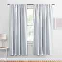 PONY DANCE White Thermal Curtains - Room Darkening Window Treatments Drapes Home Decor Rod Pocket Curtain Panels & Draperies for Kitchen Living Room, 42 x 72 inches, Greyish White, 2 Pieces
