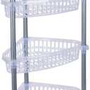 Kitchen Details Basket Shelf | 4 Tier | Corner Basket | Great For Kitchen | Bathroom | Pantry | Bedroom | Closet | Home Organization | Clear 14.76"x 11"x 31.5"