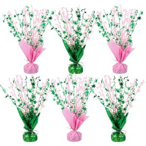 Geelin 6 Pack Witch Theme Party Supplies Pink and Green Metallic Foil Spray Centerpiece Star Table Decoration for Birthday Wedding Anniversary Graduation Holiday Party Supplies Decor