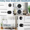 AEEKEL Exterior Door Knob with Lock and Key, 3 Pack Keyed Alike Entry Door Knob for Front Door Lock Set, Matte Black Exterior Door Knob and Single Cylinder Deadbolt Set