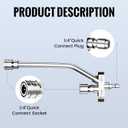 Foam Cannon Dual-Connector Accessory, Pressure Washer Double Tip Attachment for Soap Cannon, 5 Pressure Washer Sprayer Nozzles, 1/4" Quick Connect