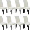 Stretch Chair Covers for Dining Room Set of 8, Removable Washable Dining Room Chair Covers, Dining Chair Slipcovers Seat Protectors, Great Decor for Home and Banquet (Ivory, 8 Pack)