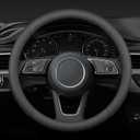 Steering Wheel Cover Standard Size 14.5-15 inch, Non-Slip Car Wheel Cover Protector, Breathable Microfiber Leather, Black