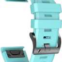 NotoCity Compatible Fenix Plus Bands Silicone Replacement Watch Strap for Garmin Fenix 5X, 6X, 3, HR, Descent MK1, D2 Delta PX, D2 Charlie (Teal)