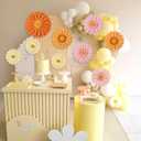 SUNBEAUTY Daisy Giant Paper Flowers Wall Decor 3D Large Flowers Bulletin Board Decoration Orange Yellow Artificial Flowers for Classroom Office Decor Spring Wedding Baby Shower Garden Party