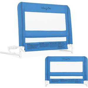 Dream On Me Mesh Security Bed Rail Toddler Safety Guard With Breathable Mesh, Reinforced Anchor System, Lightweight, Portable, Fits Adult Twin-Size Beds, Blue