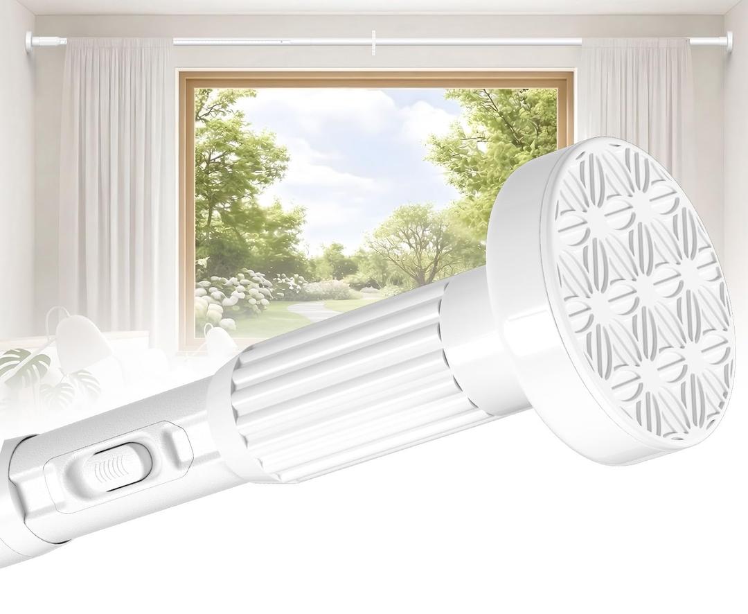 Tension Curtain Rod 41-87 In Heavy Duty-White Extra Long Curtain Rod No Drilling For Window, Adjustable Tension Rod Diameter 1.26in Outdoor Curtain Rods For Patio One-Pull Lock