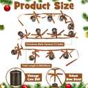 3.94 ft Christmas Cowbells Garland Velvet Bow Cowbells Hanging Decor Christmas Rustic Bronze Vintage Jingle Bells String for Xmas Wall Door Window Fireplace Decoration(Brown)
