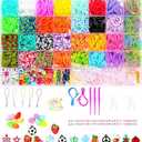 DDCOWP 2500+ Rubber Band Bracelet Kit, Loom Bracelet Making Set for Kids, Refill Loom Set, Friendship Bracelet Creativity Birthday Kit