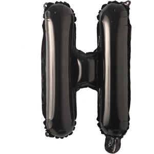 inch Single Black Alphabet Letter number Balloons Aluminum Hanging Foil Film Balloon Wedding Birthday party decoration banner Air Mylar Balloons (16 inch Black H)
