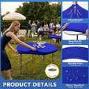 Fitted Round Table Covers 48 Inch-2 Pack Royal Blue Elastic Spandex Table Cloth-Small Stretch Folding Circle Tablecloths Topper Cap for Kitchen Dining Commercial Party Picnic Event Banque