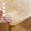 LovePads Frosted Table Cover Protector 42 x 70 Inch, 1.5mm Thick Plastic Table Cover, Table Protector for Dining Room Table, Waterproof Vinyl Tablecloth Table Pad Mat for Kitchen, Writing Desk