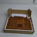 Teak Bathtub Tray | Adjustable Width Tray with Holder, Tablet/Phone & Book Stand, Splash-Proof for Bath Time- Walnut