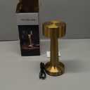 Portable LED Table Lamp, 3-Levels Brightness Metal Desk Lamp,3 Color Touch Control Rechargeable Lamp, Ideal Bedside Lamp for Nightstand,Bedroom, Living Room (Light Golden)