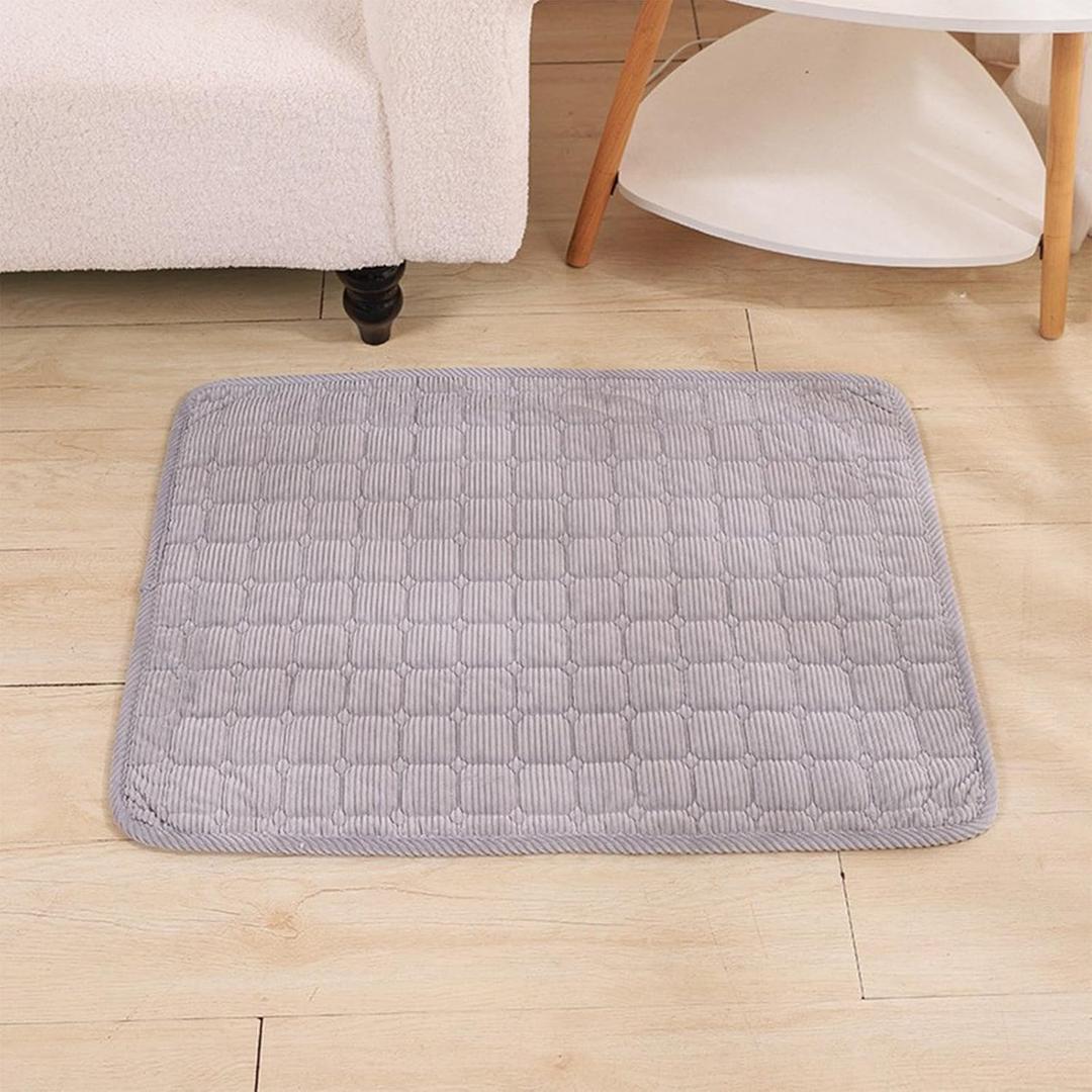 Generic Pet Pad Warm Cozy Dog Bed, Washable Corduroy Pet Sleeping Mat, Soft Pet Bed for Cats and Dogs (Grey)