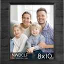 Rustic 8x10 Wood Picture Frame with Real Glass, Farmhouse Photo Frame for Tabletop & Wall Mount, Natural Wooden Frame for Family Photos, Gifts, Home Dcor, Black