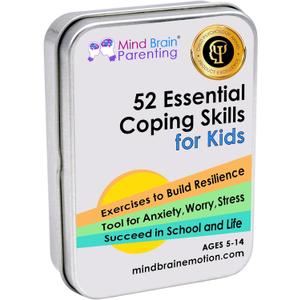 Mind Brain Emotion 52 Essential Coping Skills for Kids: Mindfulness CBT Cards for Stress, Anxiety, Anger, Executive Functioning, Coping Strategies for Anxious Generation, Family, School Therapy Game