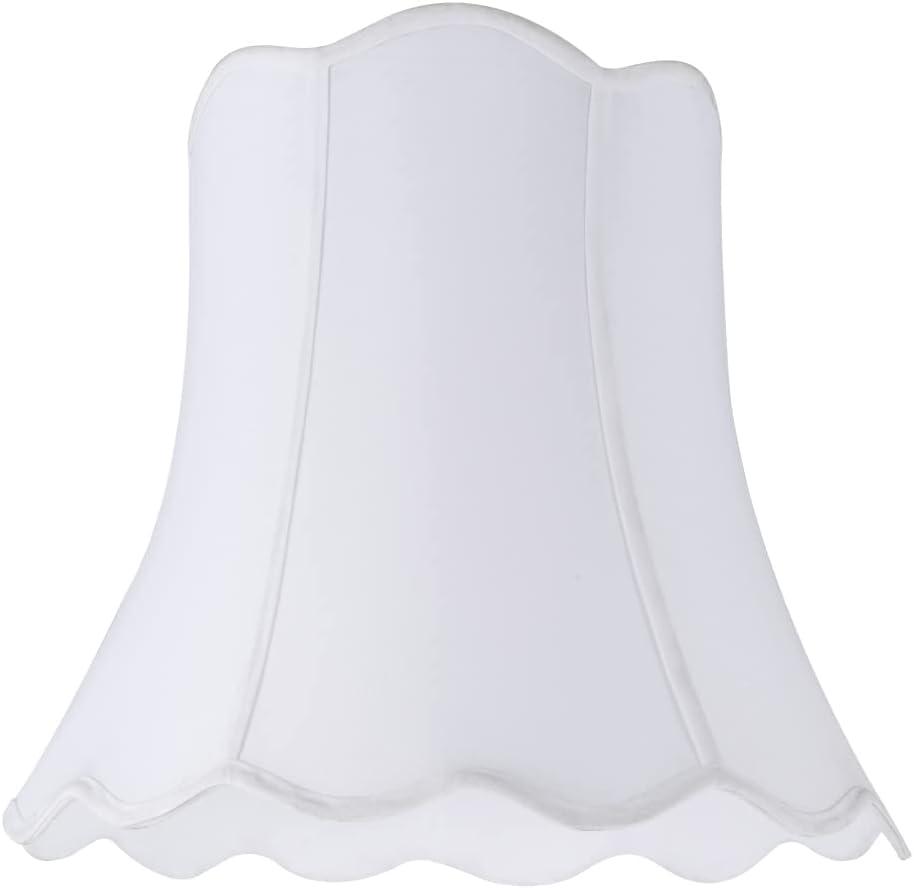 Aspen Creative 34001 Transitional Scallop Bell Shape Spider Construction Lamp Shade in White, 16" wide (10" x 16" x 15")