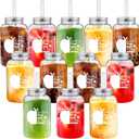 12 Pcs Employee Appreciation Gifts 18 oz Plastic Cup with Airtight Lids and Straws Valentine Thank You Favors for Coworkers Teacher Staff(Teacher Theme)