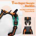 rabbitgoo Dog Harness No Pull with 2 Leash Clips, Adjustable Soft Padded, Reflective Oxford No Choke Pet Vest with Easy Control Handle for Large Dogs, Orange, L