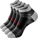 PAPLUS Compression Socks for Men & Women, 2/4/6 Pairs Ankle Running Socks with Arch Support, Ankle Support, Plantar Fasciitis (Large-X-Large)