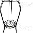 28.4 inches Tall Metal Plant Stand 11.8 Dia for Indoor or Outdoor use,2 Tier Heavy Duty Flower Pot Stand Rack 11.8 inches Diameter Holds Big Heavy Plants,Black (28.4 INCHES TALL)