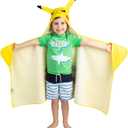 Pokemon Pikachu Bath and Beach Soft Cotton Terry Hooded Towel Wrap, 24" x 50" Franco Kids